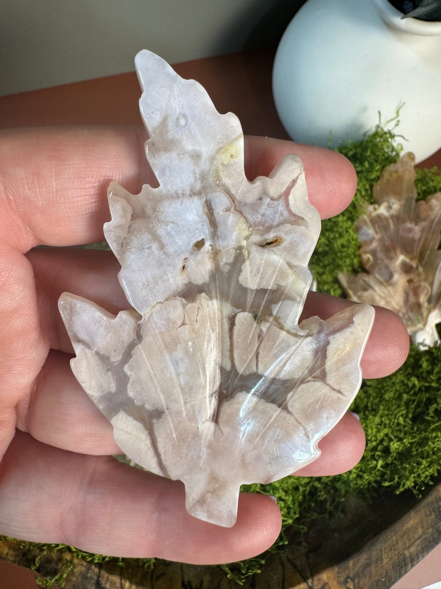 Flower Agate Maple Leaf (Intuitively Chosen)