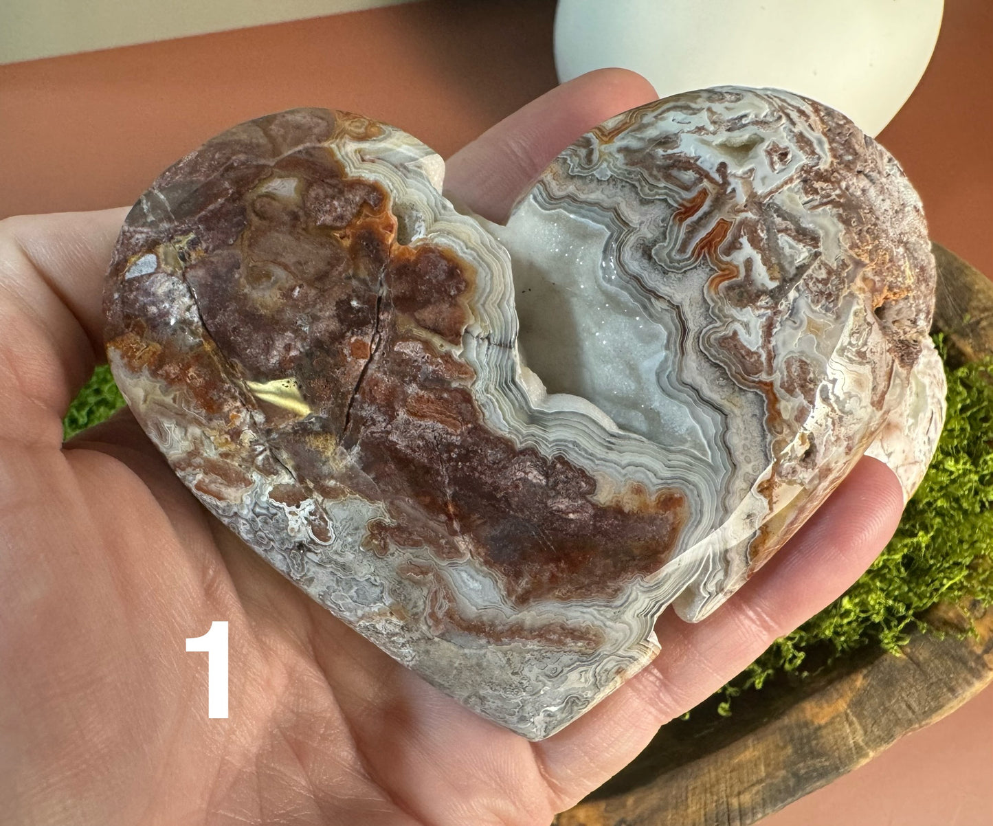 Mexican Crazy Lace Agate Heart (You Choose)