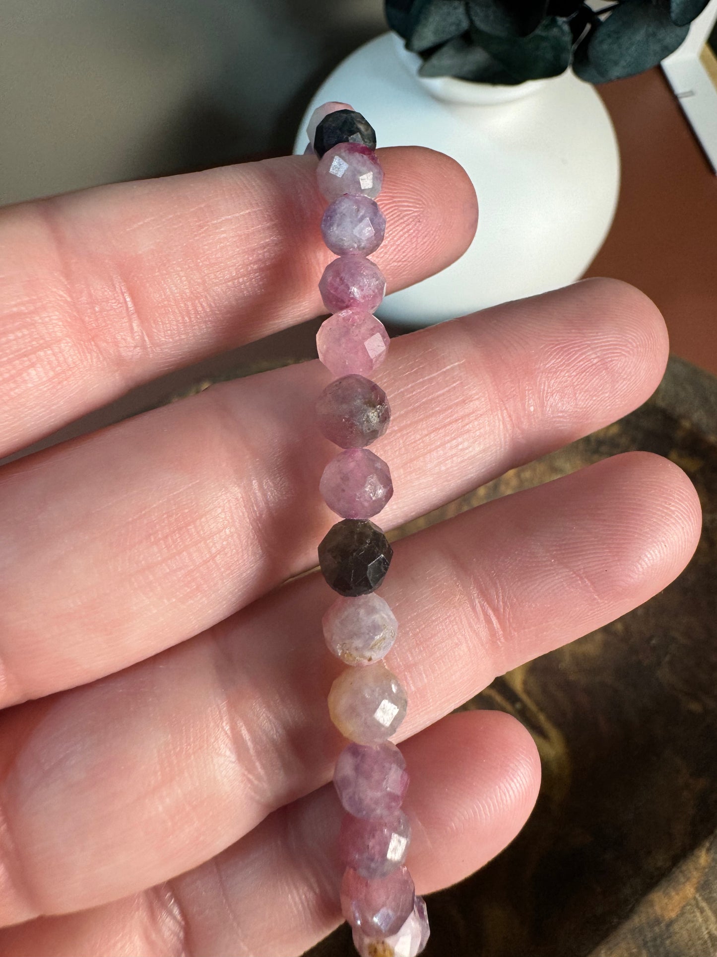 Watermelon Tourmaline Faceted Bracelet - 6mm