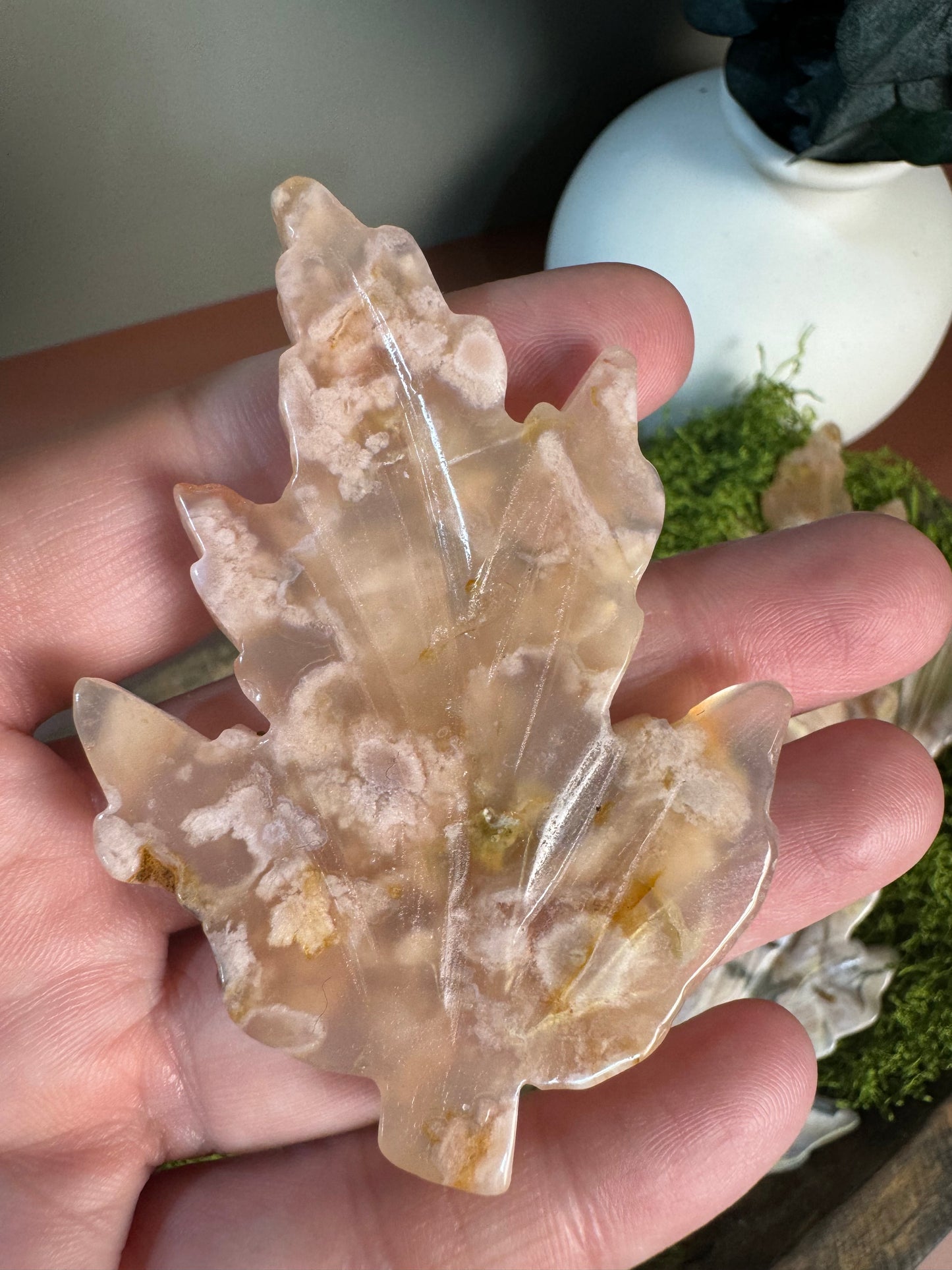 Flower Agate Maple Leaf (Intuitively Chosen)