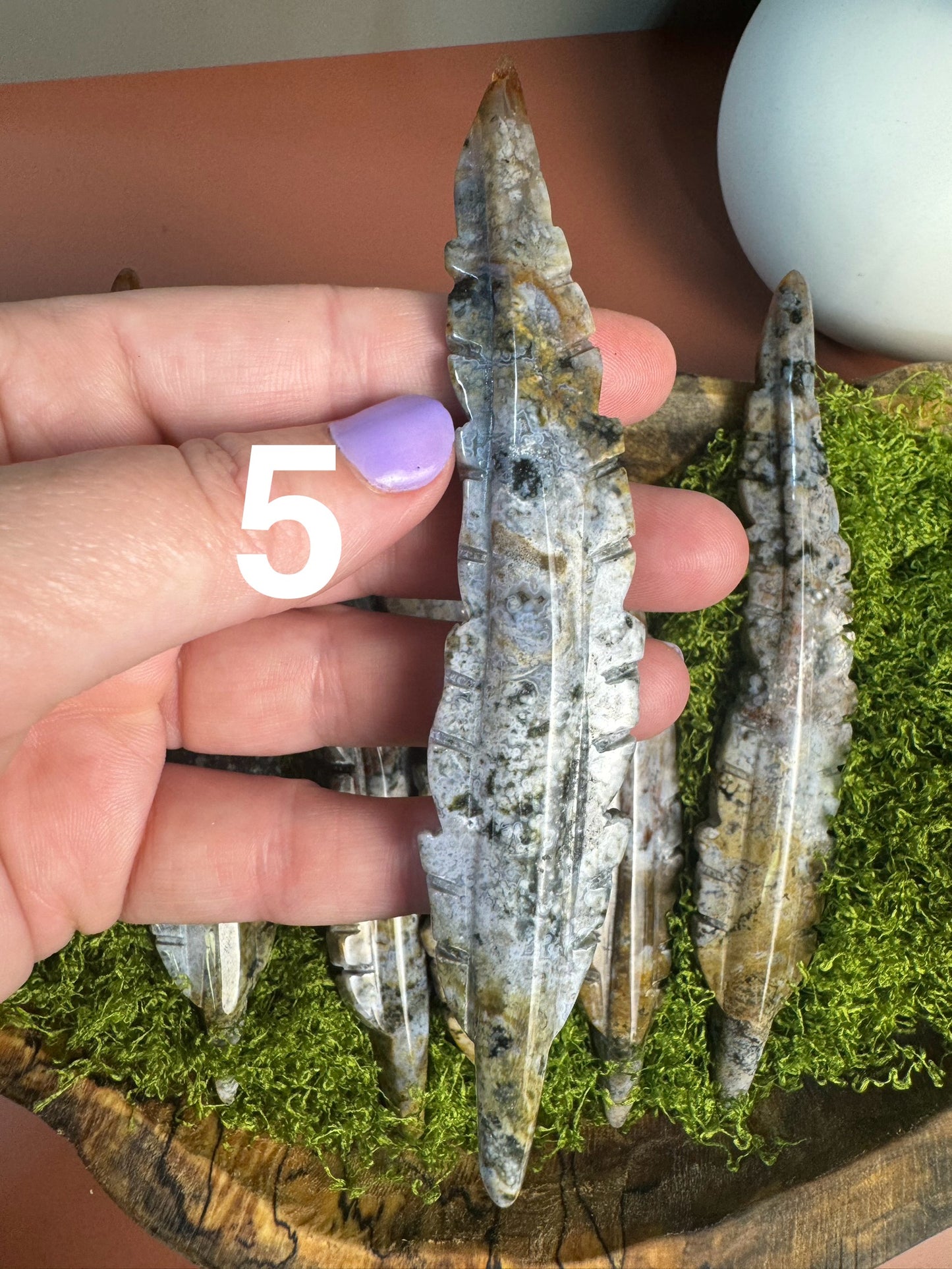 Orbicular Jasper Feather (You Choose)