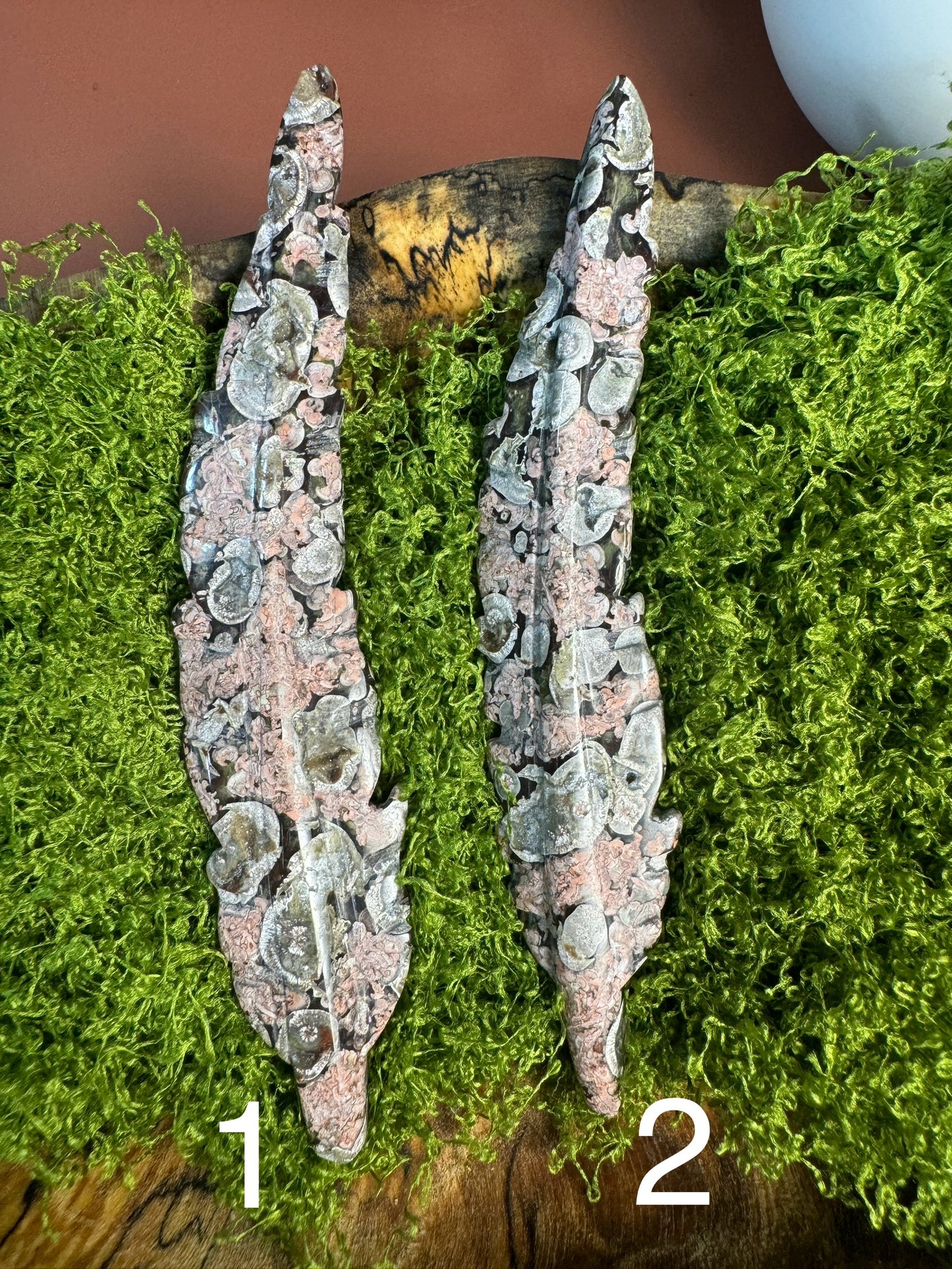 Leopard Skin Jasper Feather (You Choose)