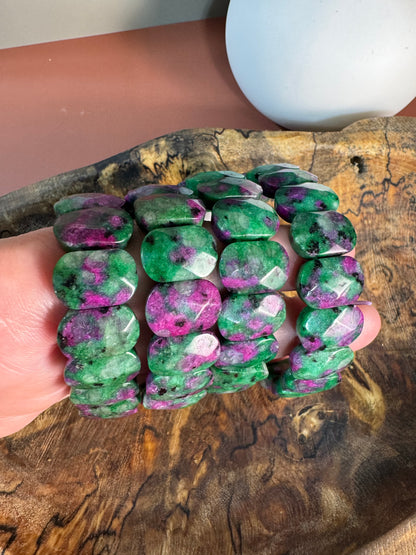 Ruby in Zoisite Faceted Bangle (Intuitively Selected)