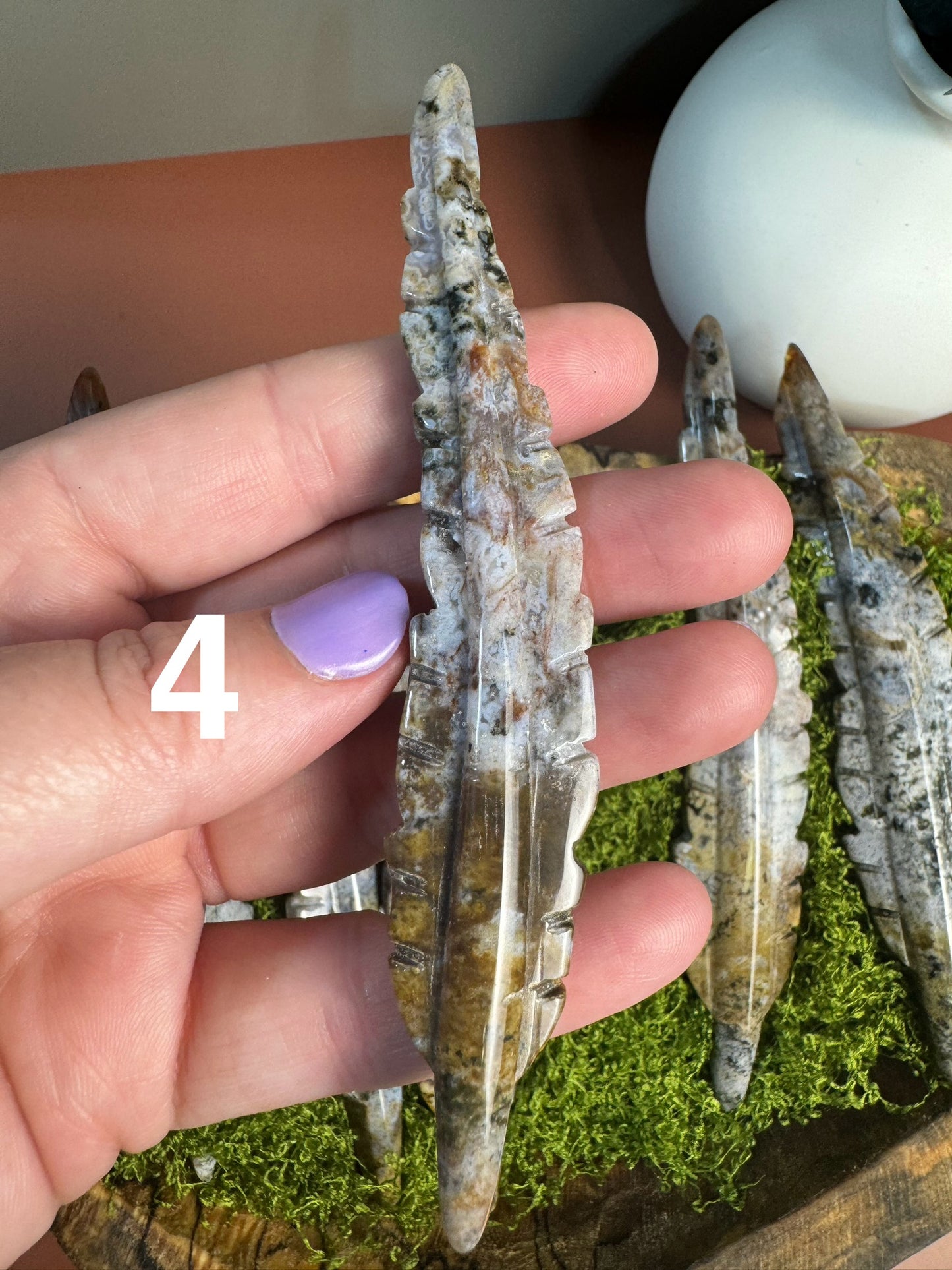 Orbicular Jasper Feather (You Choose)