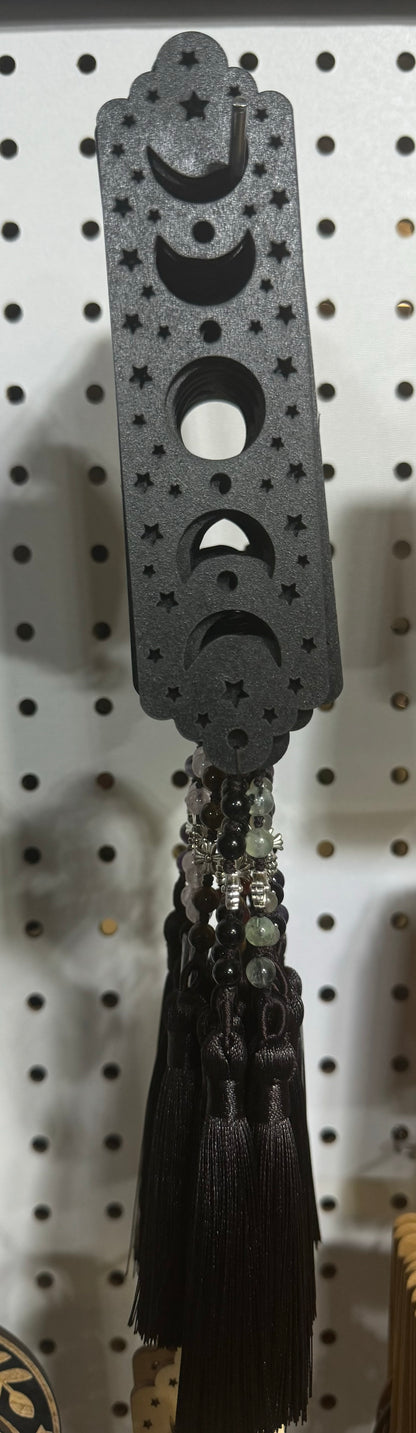 Wooden Bookmark - Moon Phases w/ crystals