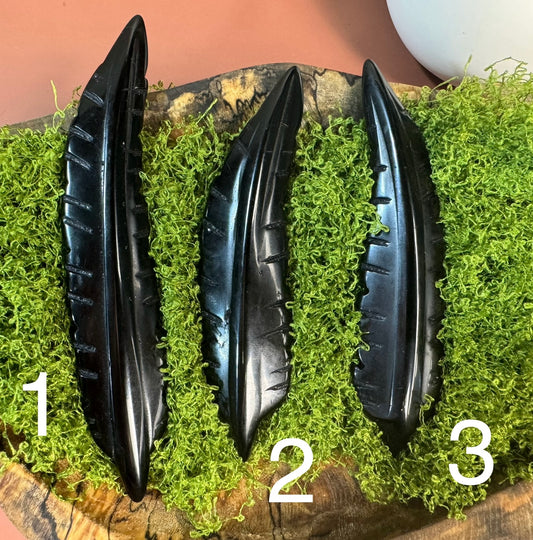 Black Obsidian Feather (You Choose)