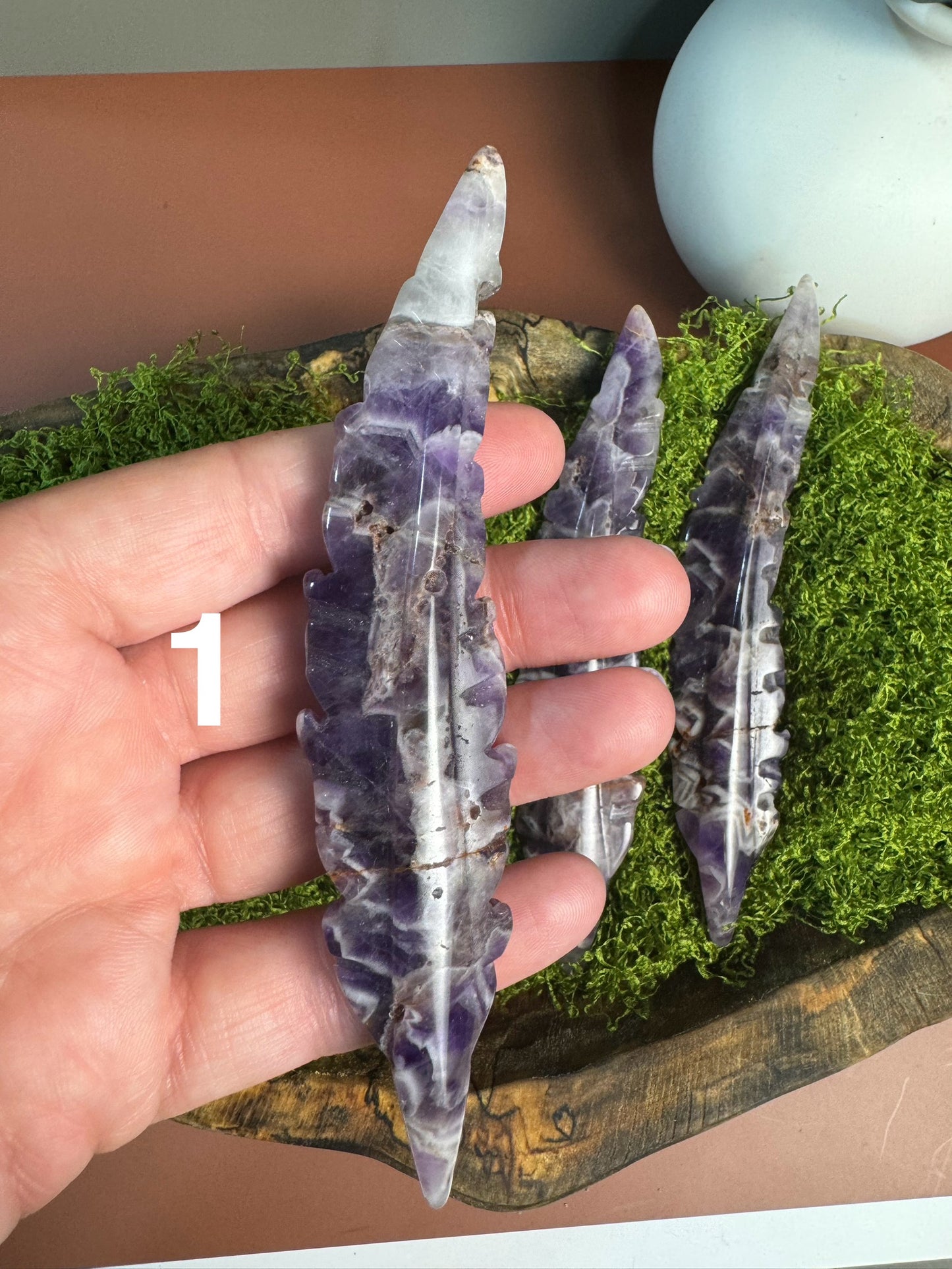 Chevron Amethyst Feather (You Choose)