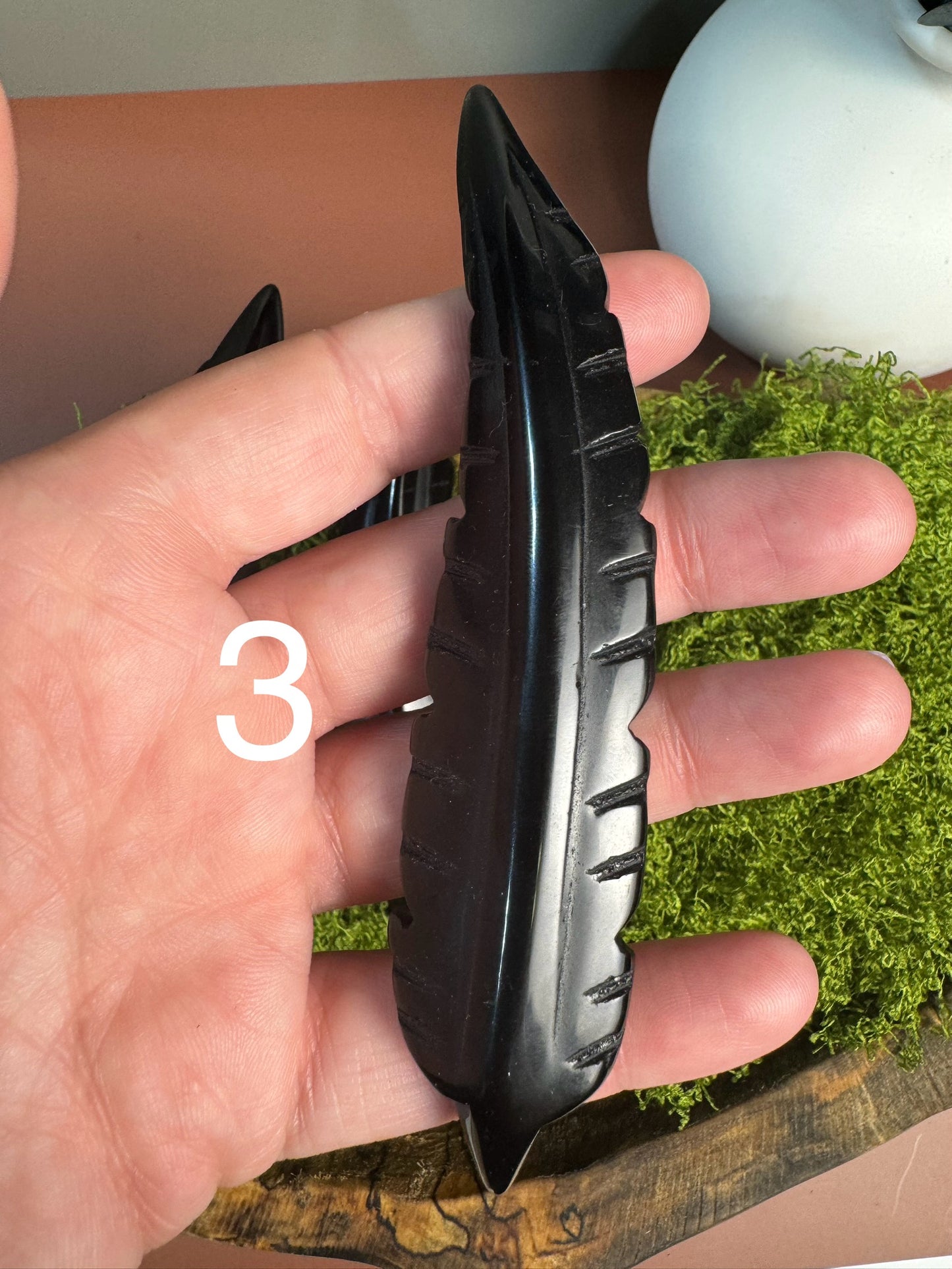 Black Obsidian Feather (You Choose)