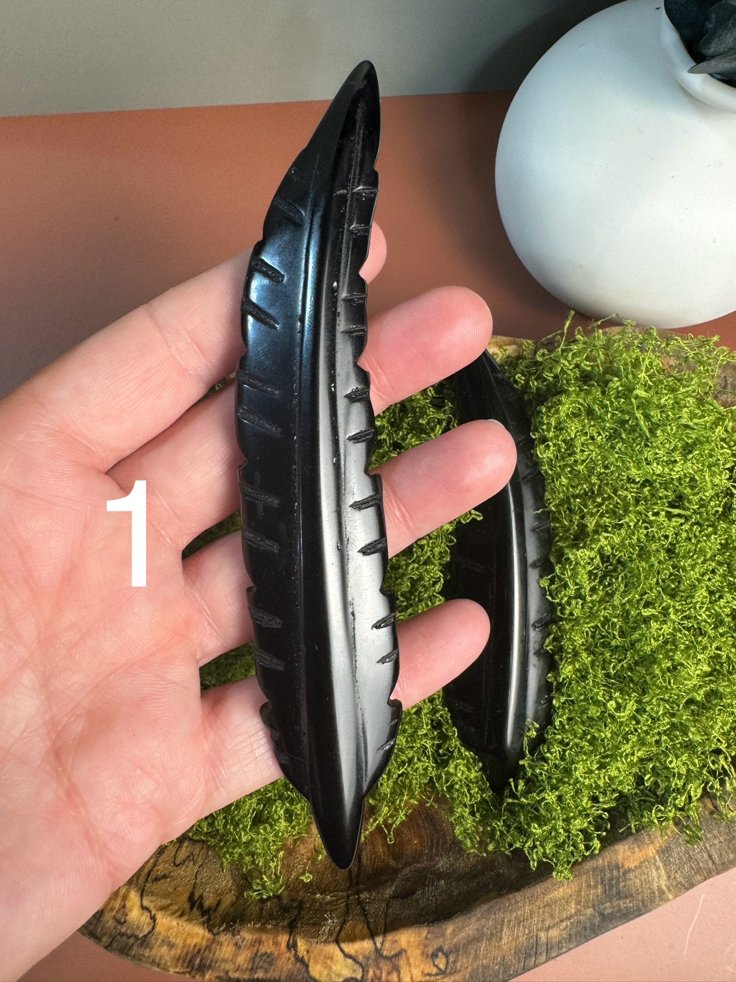 Black Obsidian Feather (You Choose)