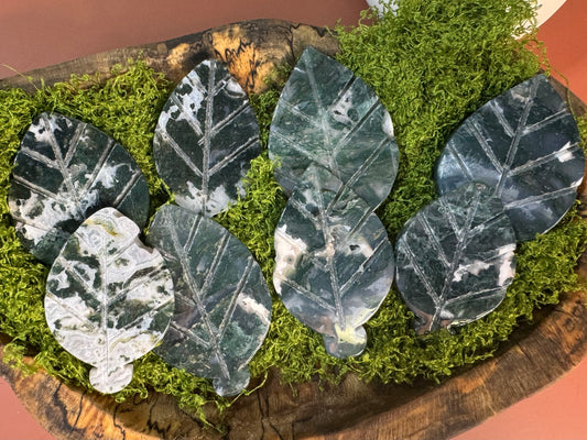 Moss Agate Leaf - Small (Intuitively Chosen)