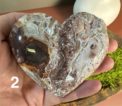 Mexican Crazy Lace Agate Heart (You Choose)