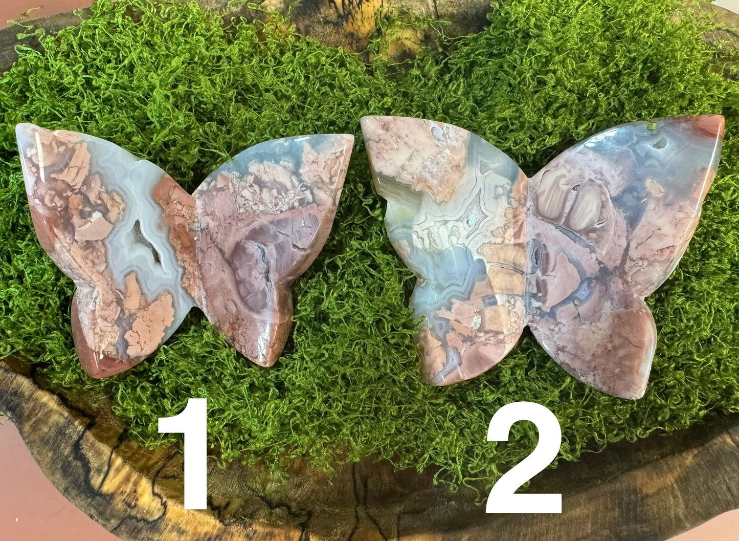 Pink Agate 3D Butterfly (You Choose)