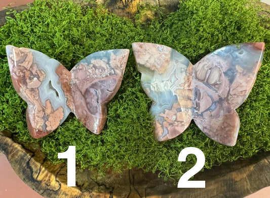 Pink Amethyst 3D Butterfly