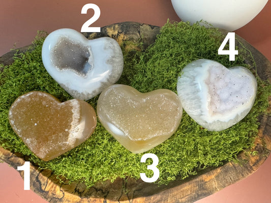 Druzy Agate Heart - High Quality (You Choose)