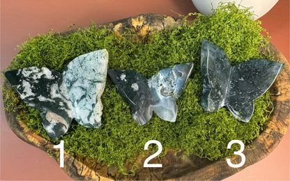 Moss Agate 3D Butterfly (You Choose)