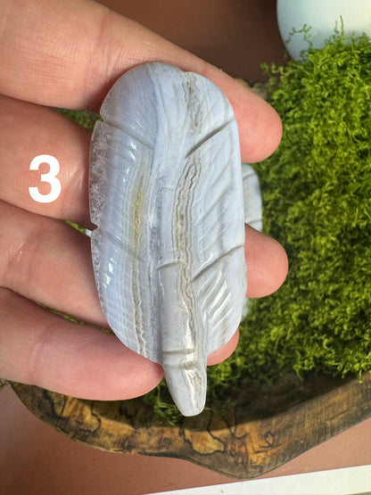 Blue Lace Agate Feather - Small (You Choose)