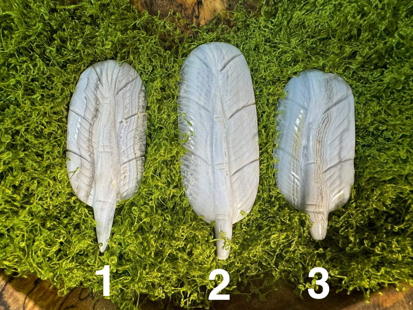 Blue Lace Agate Feather - Small (You Choose)