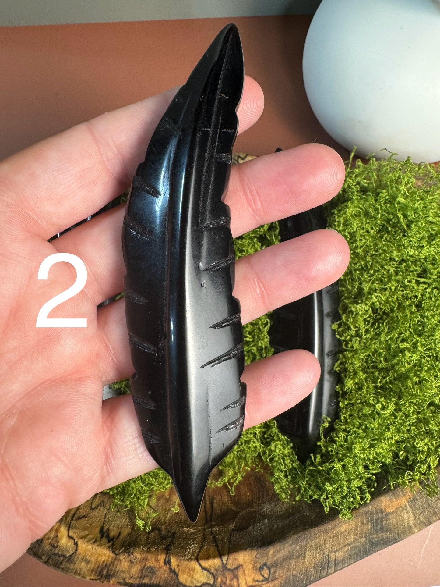 Black Obsidian Feather (You Choose)