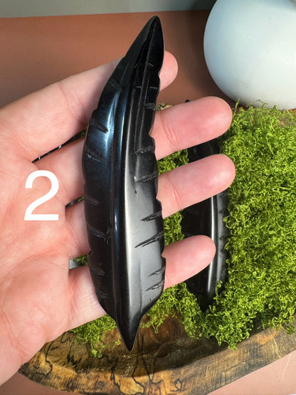 Black Obsidian Feather (You Choose)
