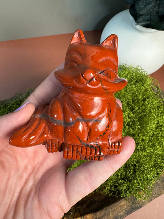 Red Jasper Fox Carving