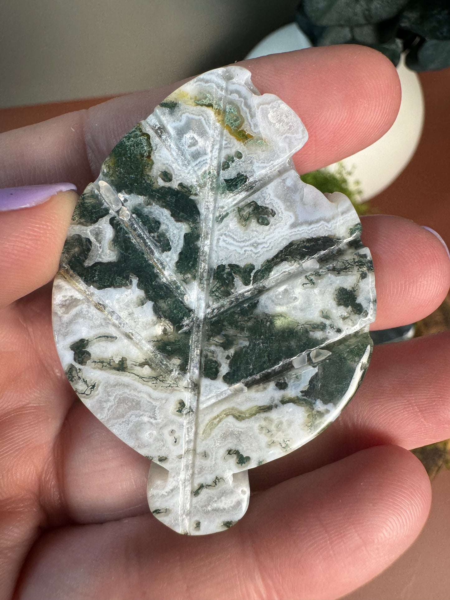 Moss Agate Leaf - Small (Intuitively Chosen)