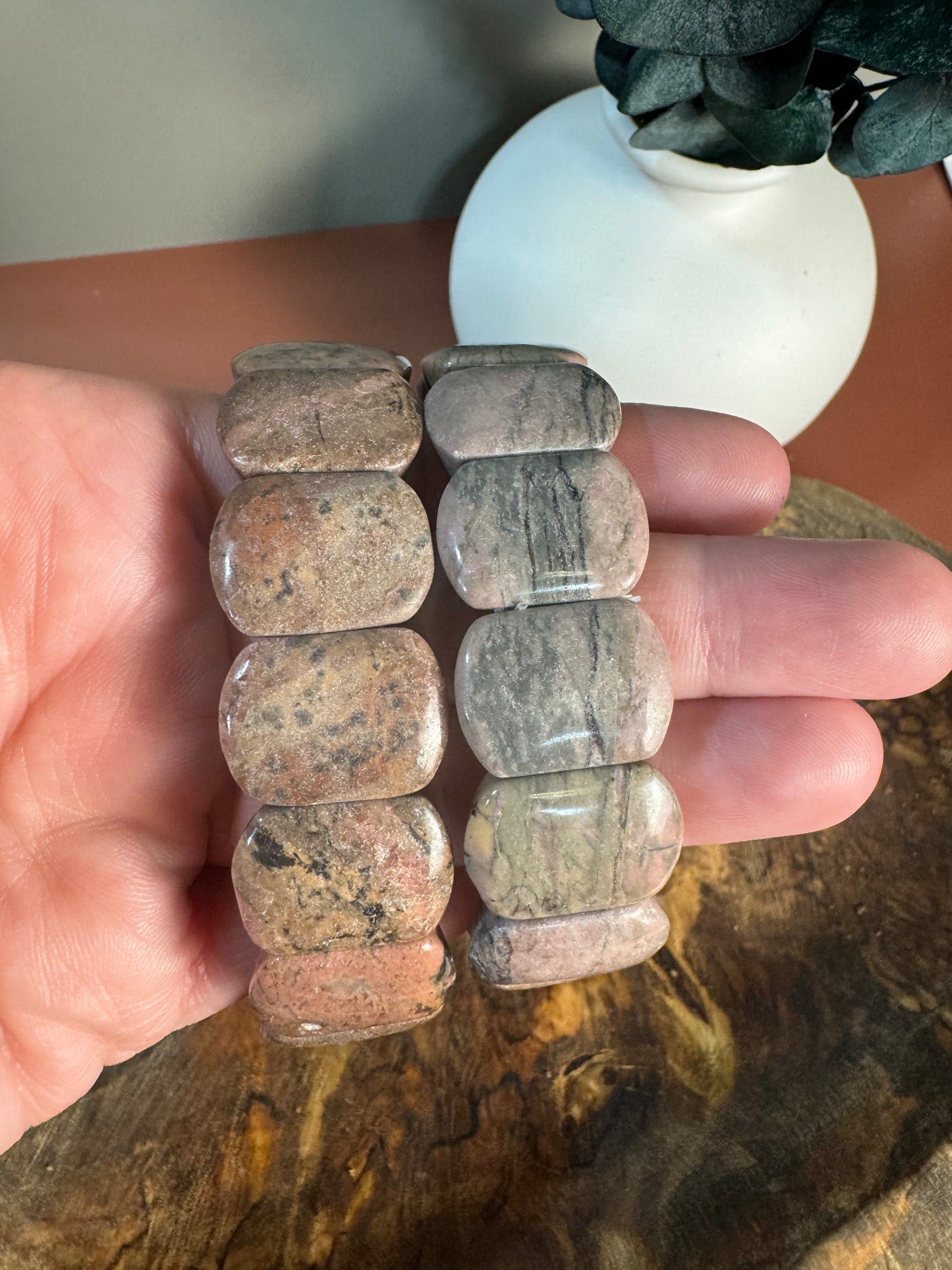 Rhodonite Bangle Bracelet (You Choose)