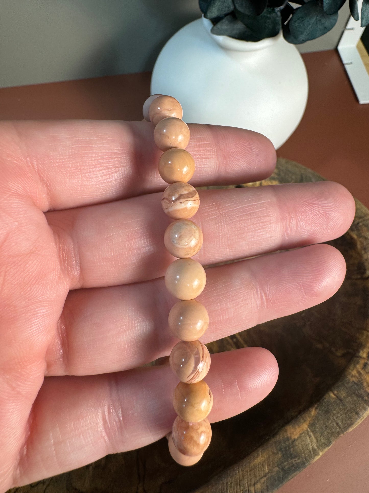 Pink Agate Bead Bracelet - High Quality - 8mm