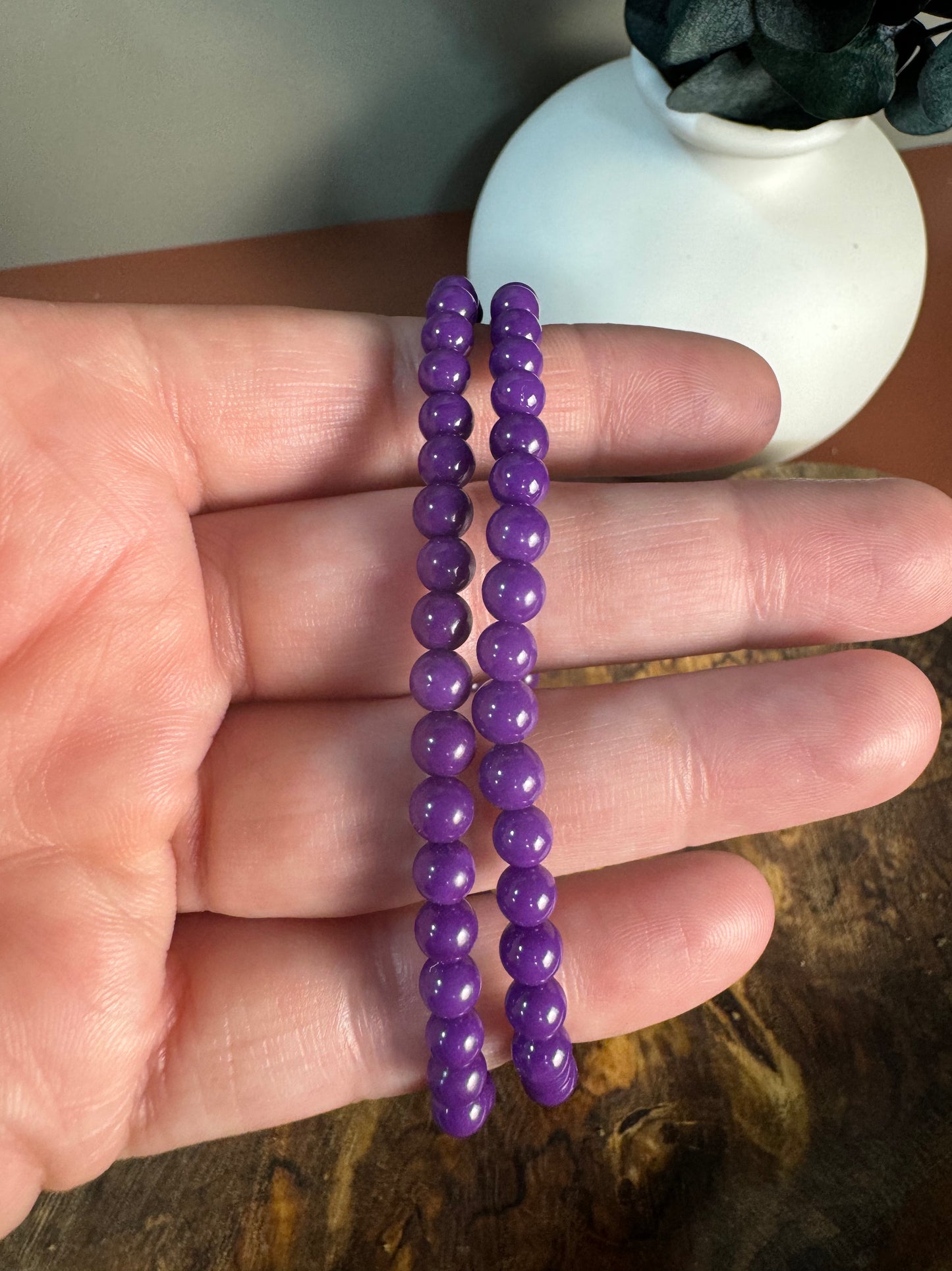 Purple Mica Bead Bracelet - 5mm - High Quality (Intuitively Chosen)