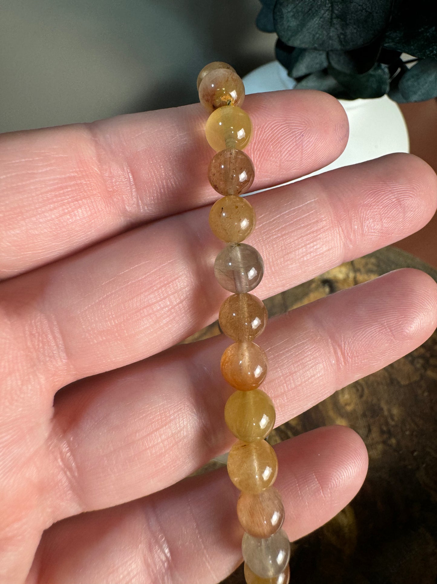 Colorful Rutile Bead Bracelet - 7mm