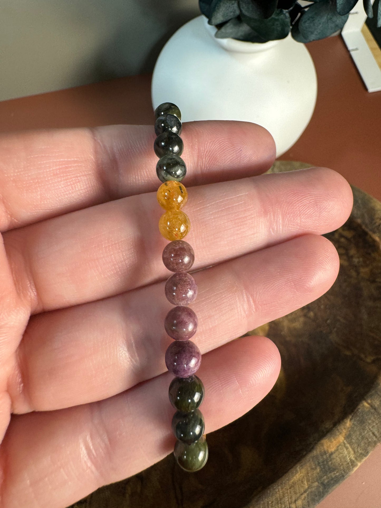 Watermelon Tourmaline Bead Bracelet - 6mm
