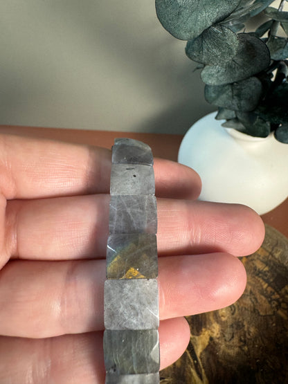 Labradorite Faceted Bangle Bracelet
