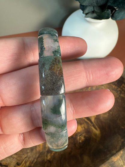 Moss Agate Bangle Bracelet