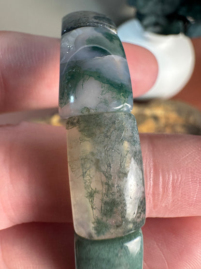 Moss Agate Bangle Bracelet